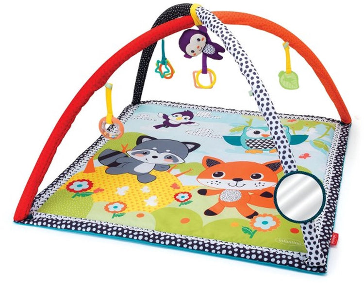 Infantino Spielmatte Safari Activity Gym mit Spielbogen und Spielzeug.