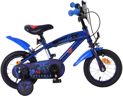 Superman Kinderfahrrad – Jungen – 12 Zoll – Blau – zwei Handbremsen
