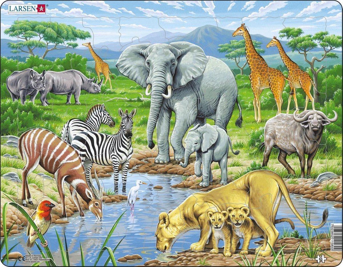Selecta Larsen Pluzzleetiere - Afrikanische Savannah, 65st.