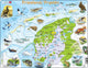 Larsen Friesland Geografisch mit Tieren – Puzzle – Karten Geographie – Niederlande – Lernpuzzle für Kinder – 64 Teile – Hergestellt in Norwegen – Extra dicke 2,5 mm Teile – Tablett mit festem Rand