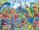 Larsen glückliche Dinosaurier – Puzzle – Tiere – Vorgeschichte – Lernpuzzle für Kinder – 43 Teile – hergestellt in Norwegen – extra dicke 2,5 mm Teile – Tablett mit festem Rand