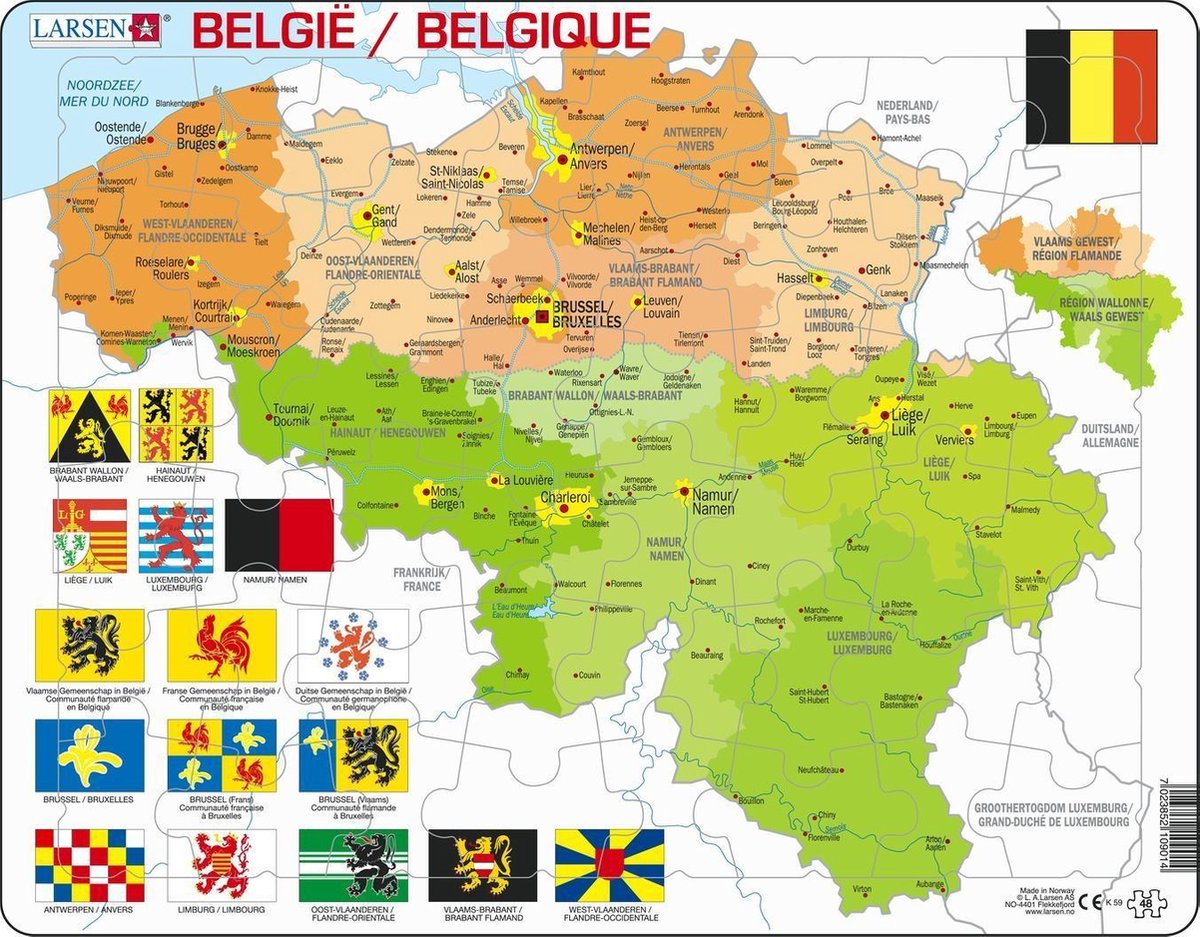 Selecta Larsen Pluzzlebzkarte Belgien, 48st.
