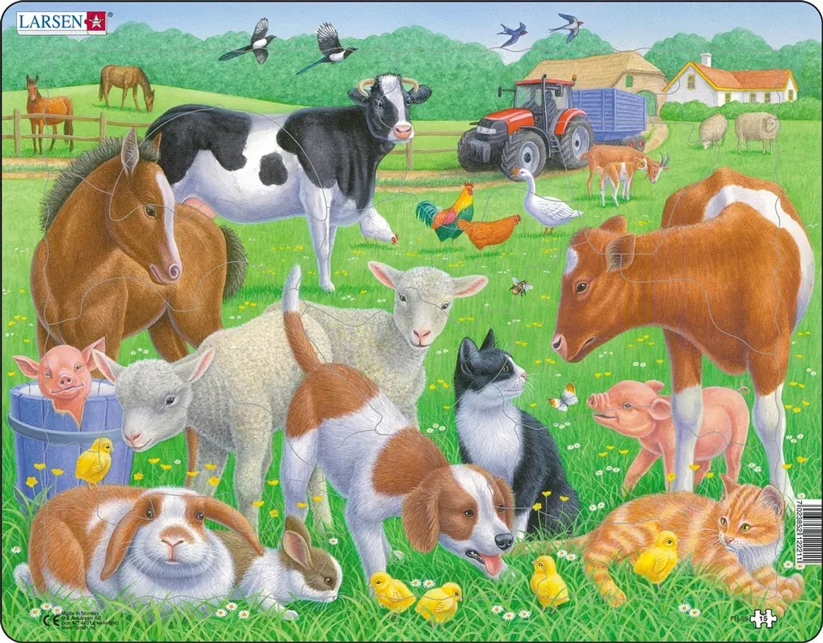 Selecta Larsen Line Puzzle -Tiere - Haustiere und Nutztiere, 15st.