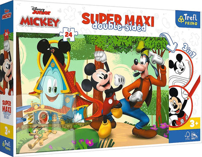 Trefl-Puzzle 3 in 1 Mickey Mouse + Malvorlage + Tracking-Spiel