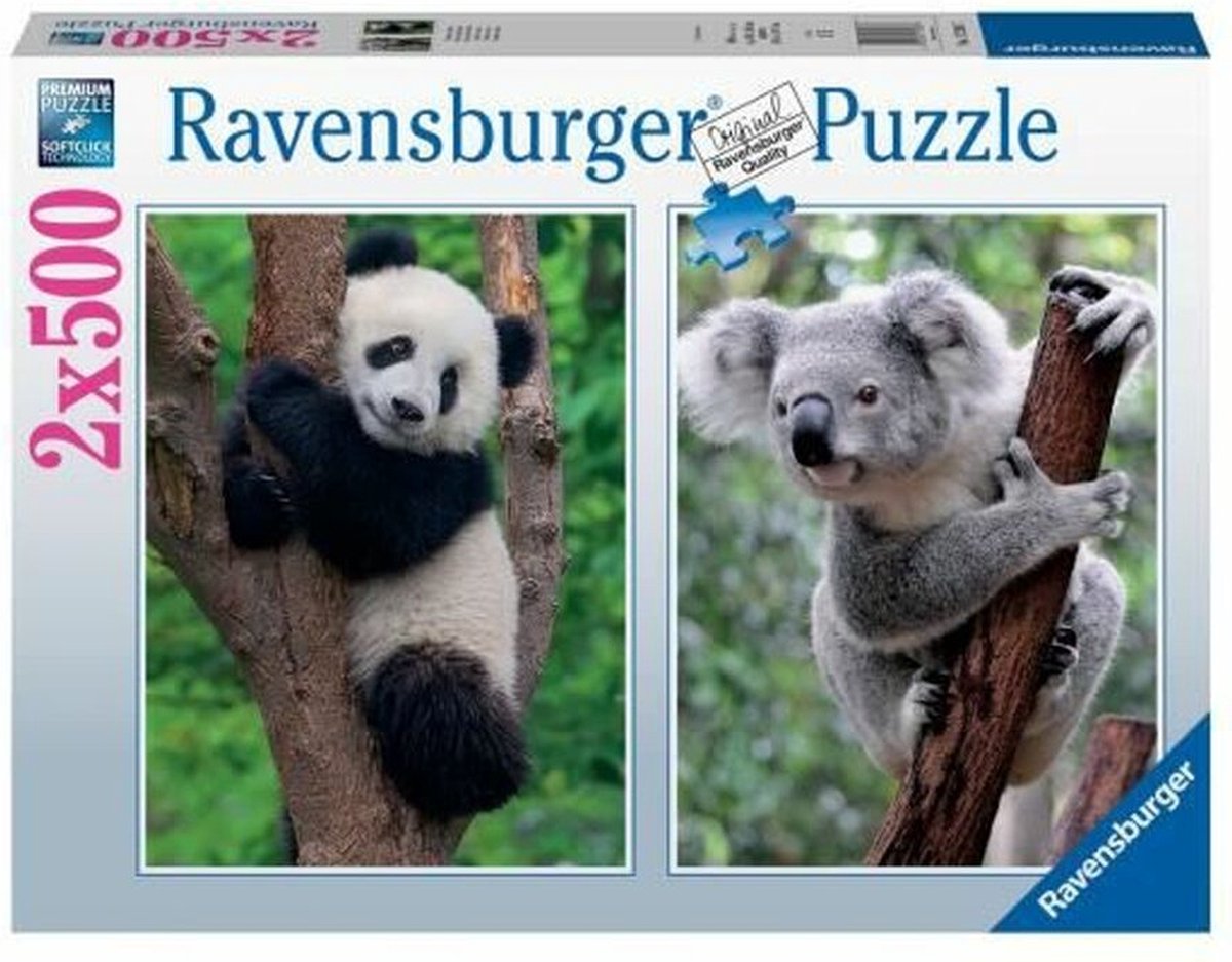 Ravensburger - Puzzle - Panda und Koala 2 x 500 Teile