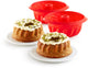 Lékué Backform Mini Savarin – 2er-Set – Silikon – Rot