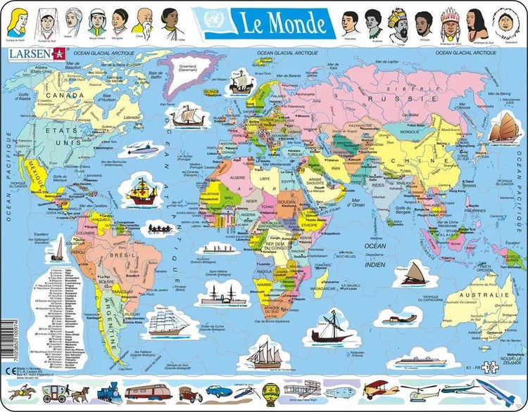 Larsen-Puzzle Maxi Le Monde Politique (auf Französisch) – 107 Teile