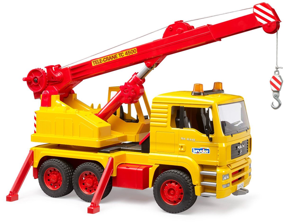Lkw -Mann mit Crane 50 Jahren Bruder