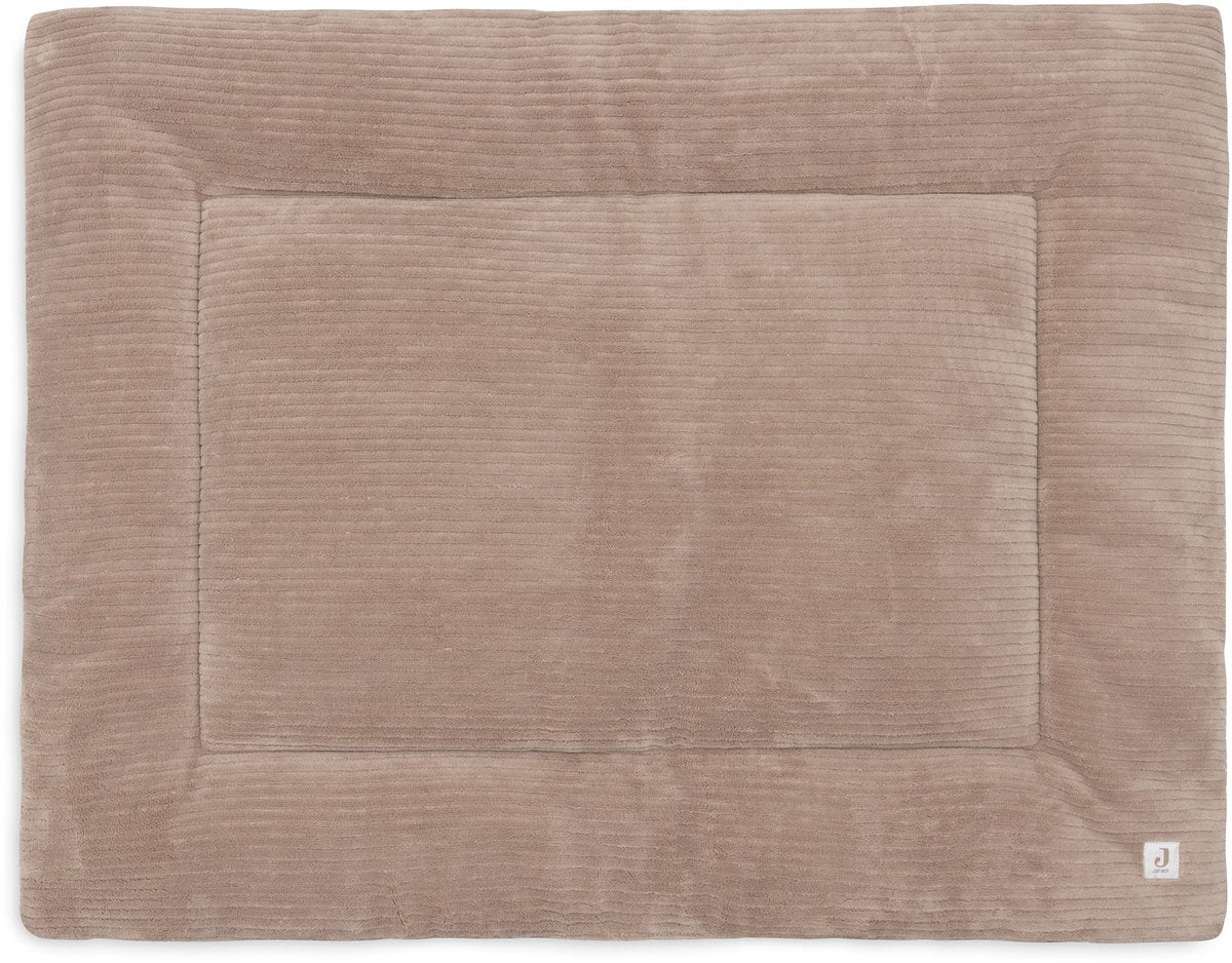 Jollein Laufstalldecke Baby – 75 x 95 cm – wolkige Rippe – Polyester – Milchkaffee