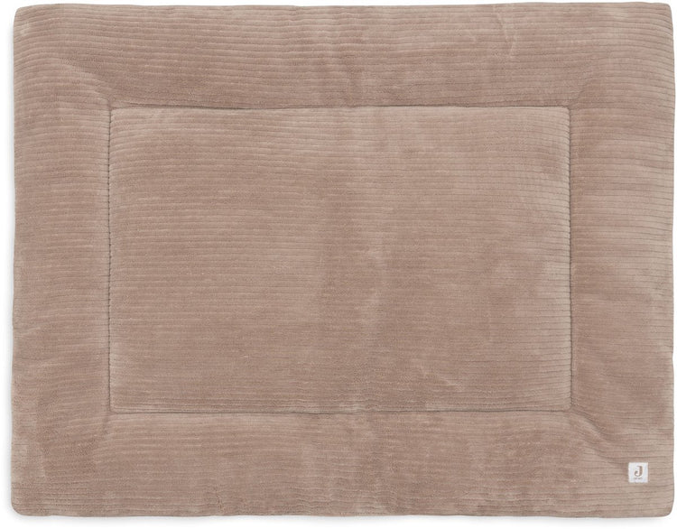 Jollein Laufstalldecke Baby – 75 x 95 cm – wolkige Rippe – Polyester – Milchkaffee