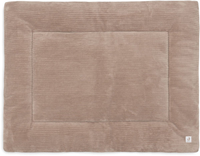 Jollein Laufstalldecke Baby – 75 x 95 cm – wolkige Rippe – Polyester – Milchkaffee