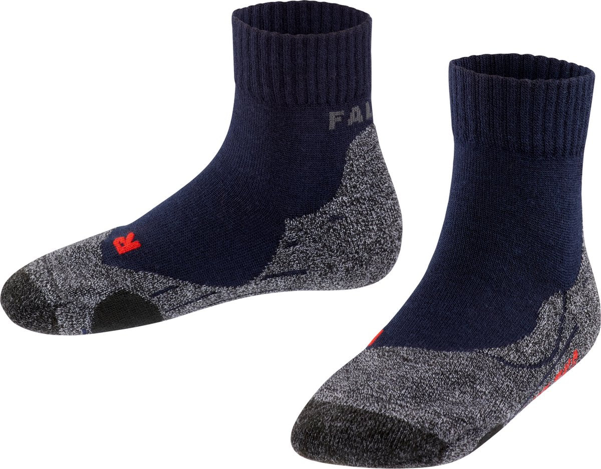 Falke TK2 kurze Anti-Blasen Wandersocken aus dickem Woll-Funktionsmaterial Kinder blau – Größe 35-38