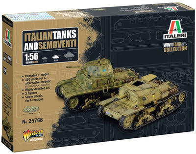 Italeri Modellbausatz Flugzeug – 25768 italienische Panzer – Semoventi Wwii – 1 Panzer mit 4 Bauoptionen aus Kunststoff – 1:56 – Modellbau