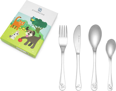 Kinder Besteck 4 -Stück Haustiere