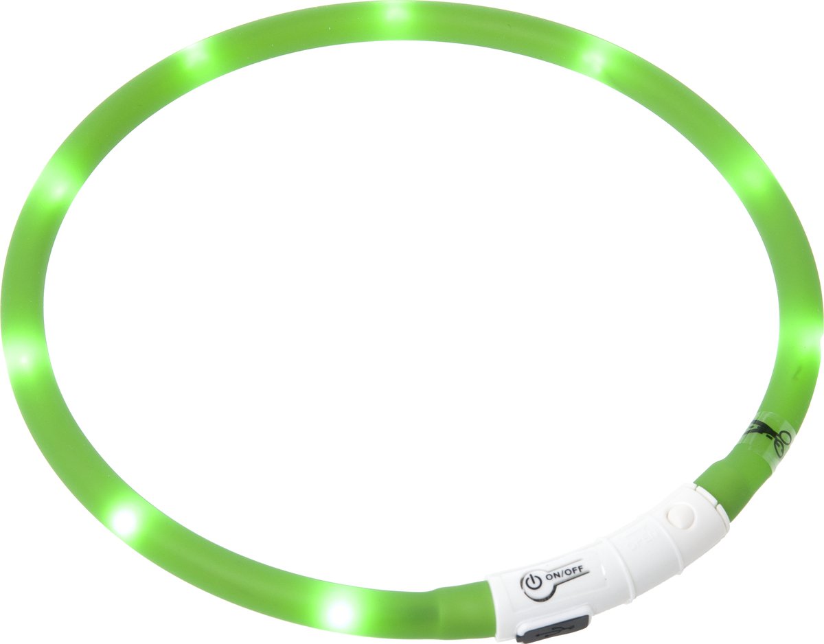 Flamingo Visio LED-Halsband 70 cm - Hundehalsband - Grün