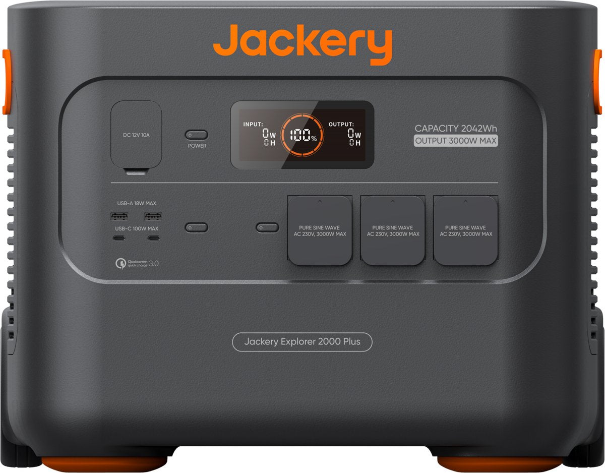 Jackery – Explorer 2000 Plus – Tragbares Kraftwerk – Solargenerator 2000 Plus – 2042,8 Wh – Lifepo4-Akku – Tragbares Kraftwerk – Schnellladung in 1,7 Stunden