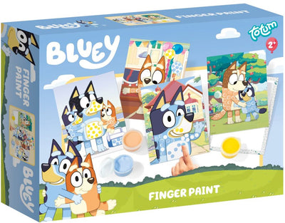 Totum Bluey Fingerfarbenpaket – inklusive Farbe – Lernspielzeug für Jungen und Mädchen ab 2 Jahren = Basteln, Malen, Kleinkind