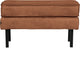 Woood Rodeo-Fußhocker auf Beinen – recyceltes Leder – Cognac – 45 x 84 x 54
