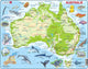 Selecta Larsen Pluzzle Karte Australien Geografisch mit Tieren, 65st.