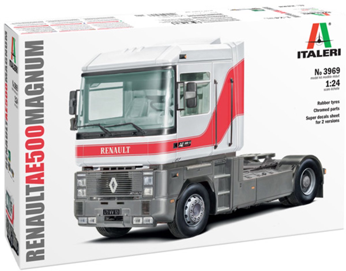 Italeri Modellbausatz LKW – 3969 Renault Ae500 Magnum 4x2 – LKW-Kunststoff – 1:24 – Modellbau