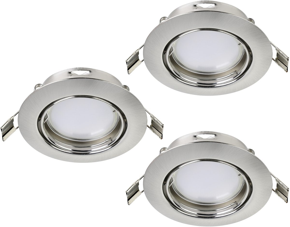 Eglo peneto - Einbaustrahler - LED - ø87mm. - Nickel matt - Set mit 3 Strahlern - ausrichtbar