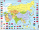 Selecta Larsen Pluzzle Map Asien mit Flaggen, 70..