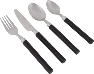 Bo-Camp - Besteckset - Edelstahl - 16-teilig - 4 Personen - Schwarz