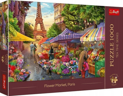 Trefl Foto-Odyssee – Puzzle – 1000 Teile – 68 x 48 cm – Pariser Blumenmarkt – Premium-Plus-Qualität