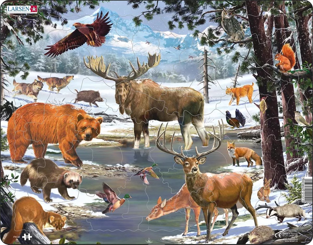 Larsen Maxi FH32 Formpuzzle 54 Teile Flora Fauna