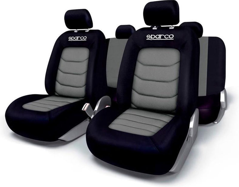 Sparco Sitzbezug-Set schwarz grau (11-teilig) (auch für Seitenairbags geeignet)