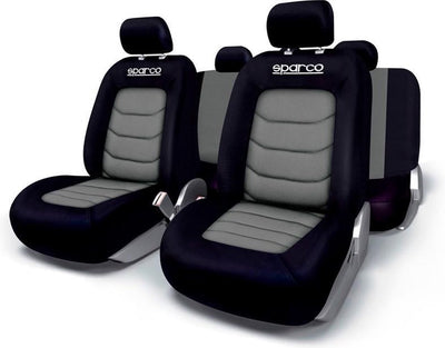Sparco Sitzbezug-Set schwarz grau (11-teilig) (auch für Seitenairbags geeignet)