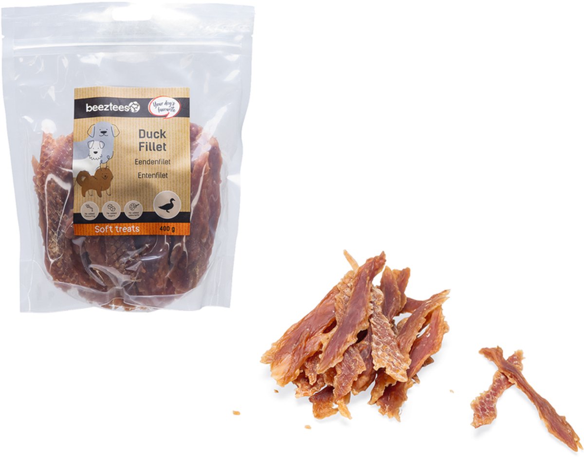 Beeztees leckere Leckereien Entenfilet – Hundesnacks – Hundekekse – Hundeleckerlis – 400 Gramm