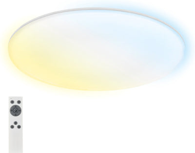 Briloner rowny - LED-Badbeleuchtung - dimmbar - mit Fernbedienung - Deckenleuchte mit CCT-Nachtlichtfunktion - ø45cm - weiß