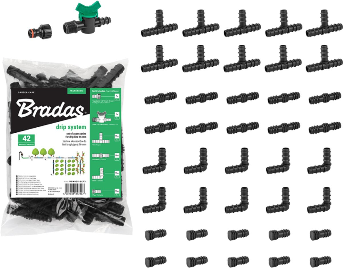 Bradas dswa20-set3 – Tropfsystem-Zubehörset – 16 mm – 42 Stück