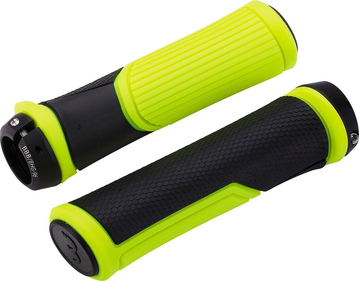 Bbb Cycling ergonomische Griffe Fahrrad Cobra – ergonomische Fahrradgriffe mit maximalem Komfort – Länge 142 mm – pro Paar – schwarz neongelb – BHG-96