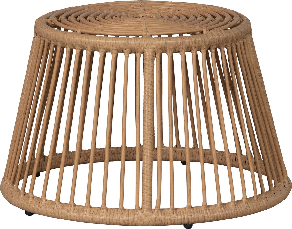 Holzfußhocker Alatna – Korbgeflecht – Natur – 33 x 43 x 43