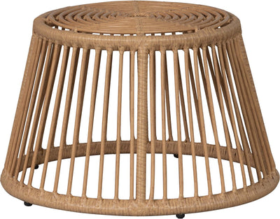 Holzfußhocker Alatna – Korbgeflecht – Natur – 33 x 43 x 43