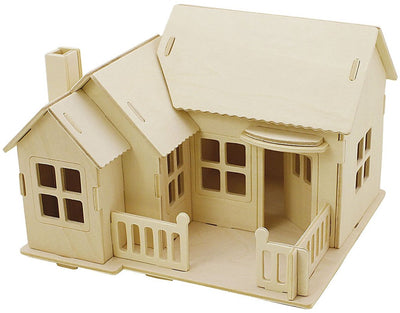 Creativ Company 3D-Holzbaukasten, Haus mit Terrasse, Maße 19x17,5x15, 1 Stück