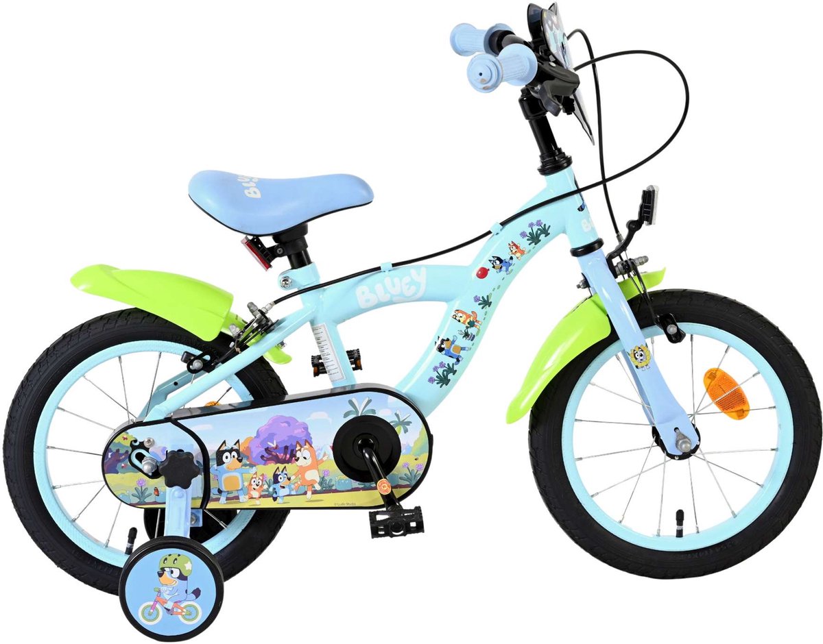Bluey Kinderfahrrad - 14 Zoll - Hellblau - zwei Handbremsen