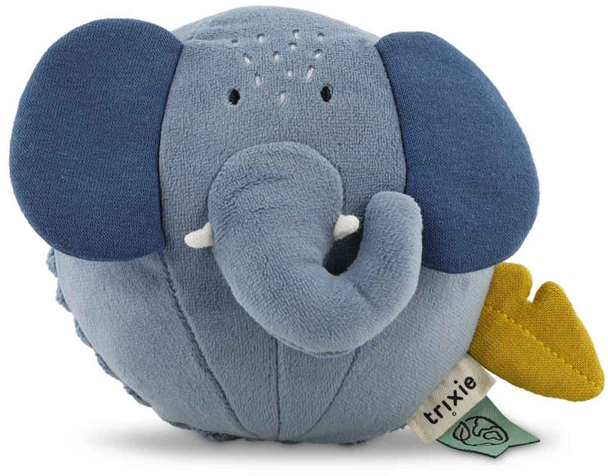 Trixie Klangkugel Mrs. Elefant - Spielzeug für Babys - erstes Spielzeug - Mutterschaftsgeschenk - blau