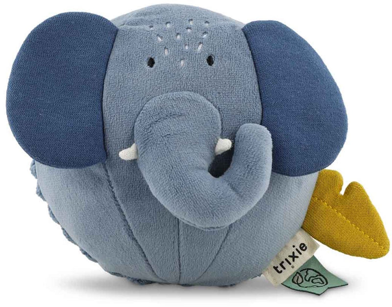 Trixie Klangkugel Mrs. Elefant - Spielzeug für Babys - erstes Spielzeug - Mutterschaftsgeschenk - blau