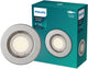 Philips LED Philips Peridot Einbaustrahler – GU10-Fassung – Nickel – rund – fester Kopf