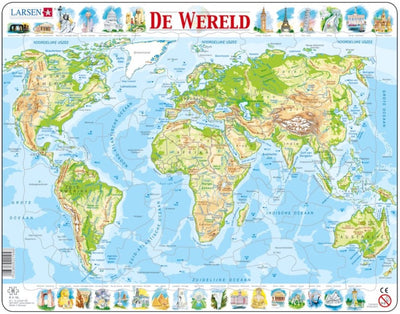 Selecta Larsen Pluzzle Map World - Geografisch, 80st.