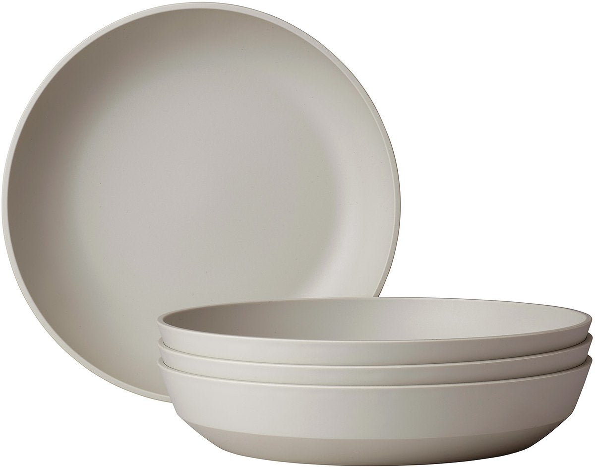 Mepal tiefer Teller Silueta - 4 Stück - Speiseteller - Nordic White
