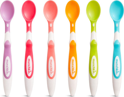 Munchkin Kinderbesteckset mit 6 Löffeln – weiche Löffel 6 Baby – Kinderlöffel – weiche Tülle – Babybesteck – je 6 Stück – ab 3 Monaten