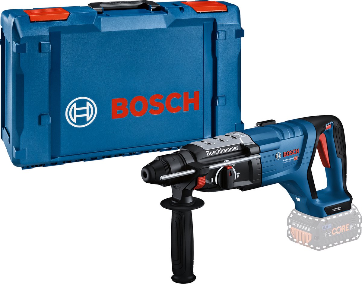 Bosch Professional GBH 18V-28 D – Akku-Bohrhammer – ohne Akku und Ladegerät – inklusive Handgriff, Maschinentuch und Tiefenanschlag