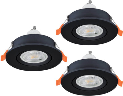 Eglo Barranco Einbaustrahler - gu10 - ø 9 cm - schwarz - 3er-Set - neigbar