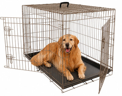 Flamingo Hundebox XL – faltbare Hundebox Auto – Hundebox Drahtkäfig Taupe – 109x70x77 cm – Hundebox Ebo Taupe