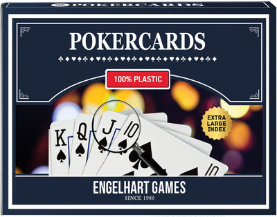 Engelhart Luxus-Federmäppchen – PU – 2 Spielkarten-Sets – Notizbuch und Bleistift – mit Reißverschluss – Kartenspiel-Aufbewahrungsset – Reise- und Spielzubehör –