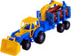 Cavallino Toys Cavallino Junior Traktor mit Tippanhänger und Holz, 46 cm